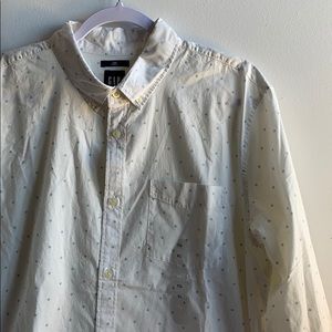 Gap Button Down Shirt Green Diamond Pattern